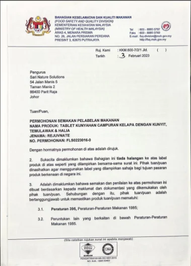 Surat semakan label BKKM