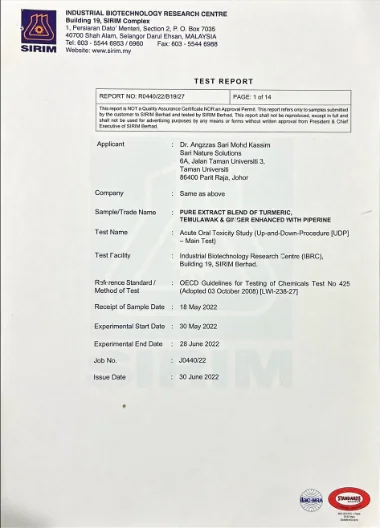 Laporan ujian SIRIM